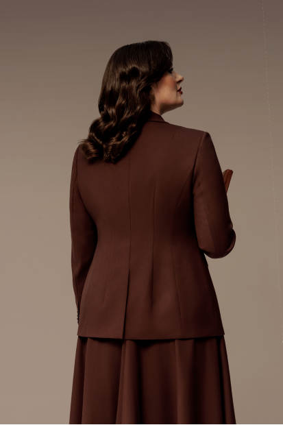 Платье шестиклинка с однобортным жакетом