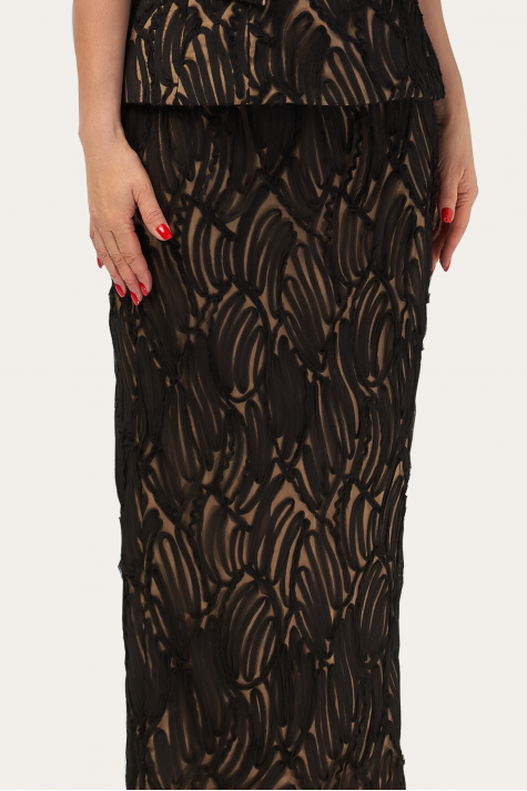 Юбка с высоким поясом удлиненная