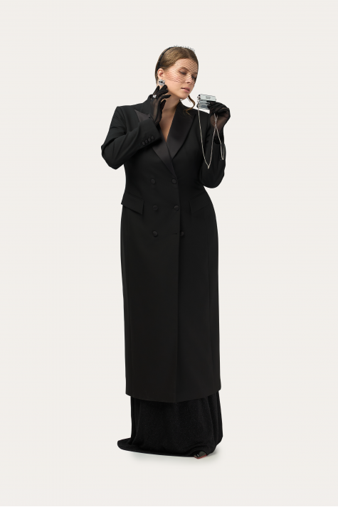 Платье-смокинг удлиненное