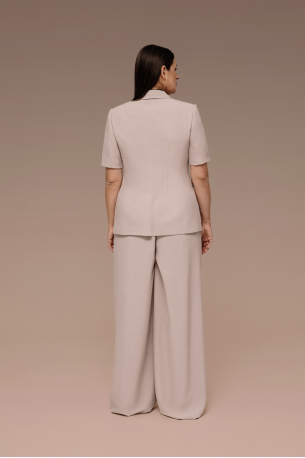 Жакет с коротким рукавом с брюками палаццо