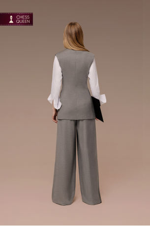 Жилет удлиненный с брюками палаццо